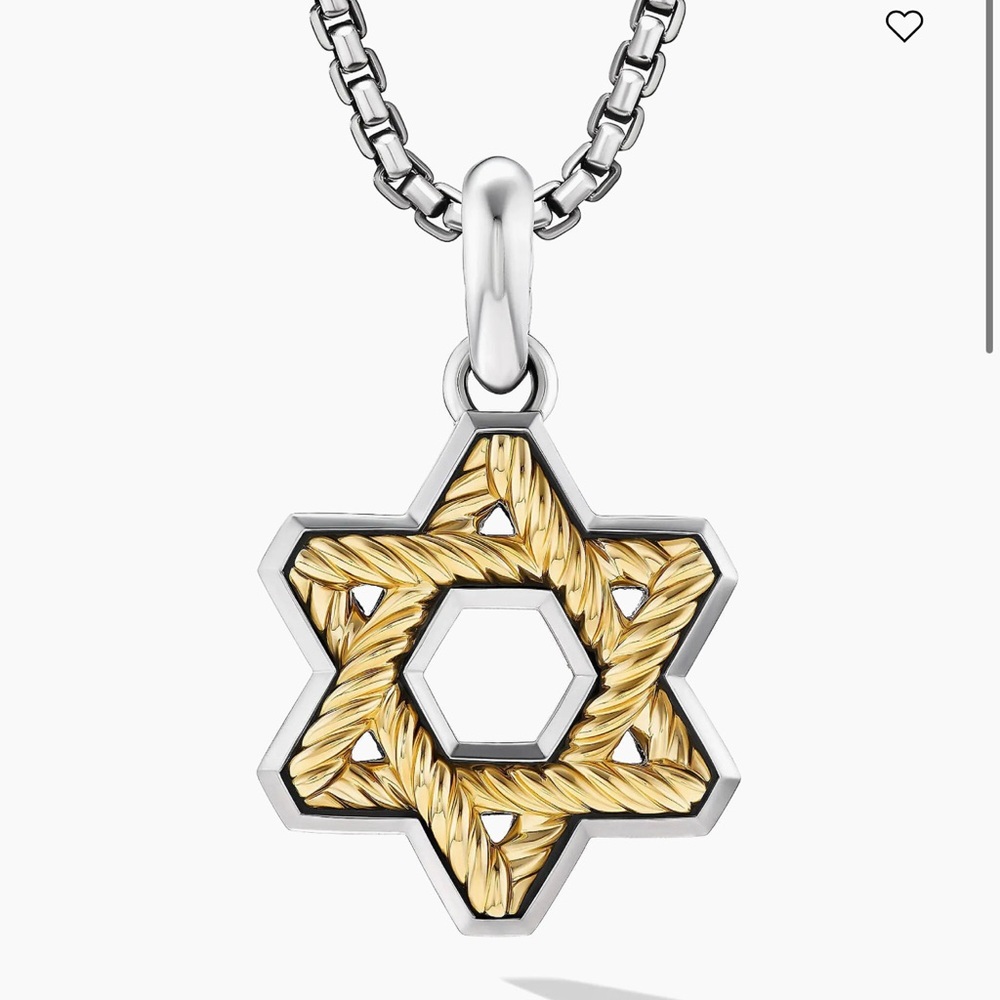 David Yurman Gold and Silver Star of David Pendant